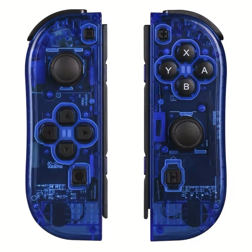 Transparent Blue Wireless Joy Con Controllers Set For Nintendo Switch